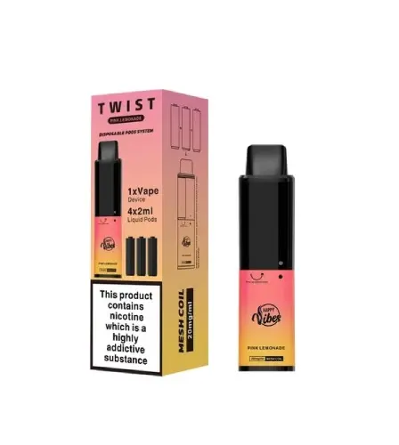  Pink Lemonade Happy Vibes Twist 3500 Disposable Vape 20mg (Expired-June 2024 ) 